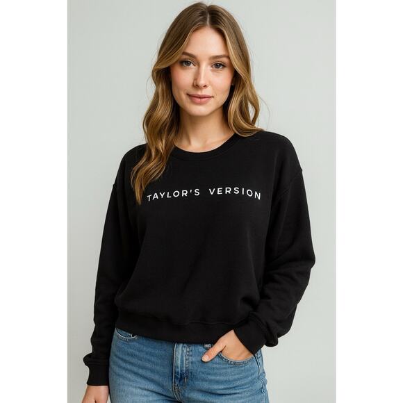 Authentic Taylor Swift Taylor’s Version Black Crewneck Sweatshirt Official Merch - Picture 1 of 8